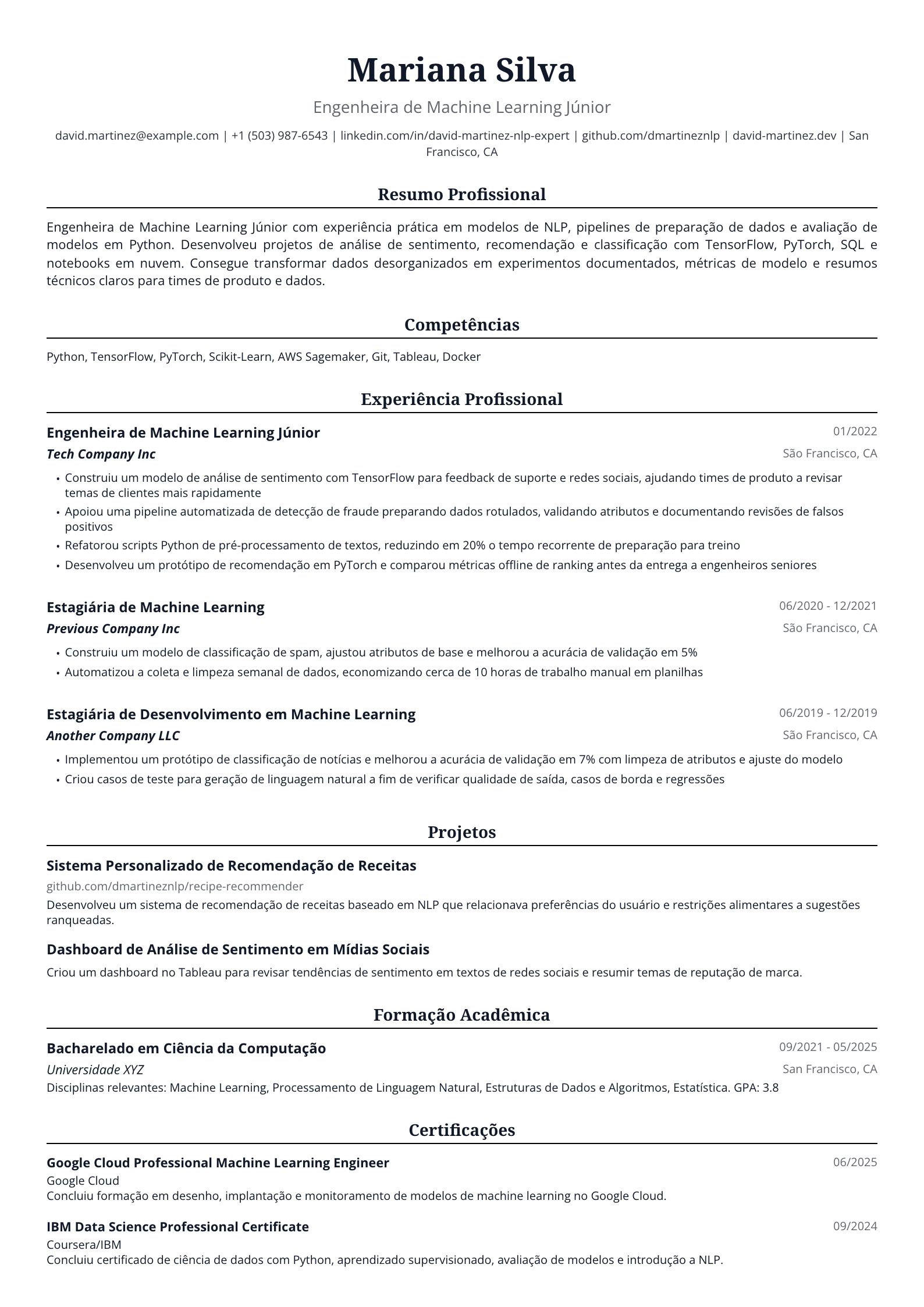 Engenheira de Machine Learning Júnior