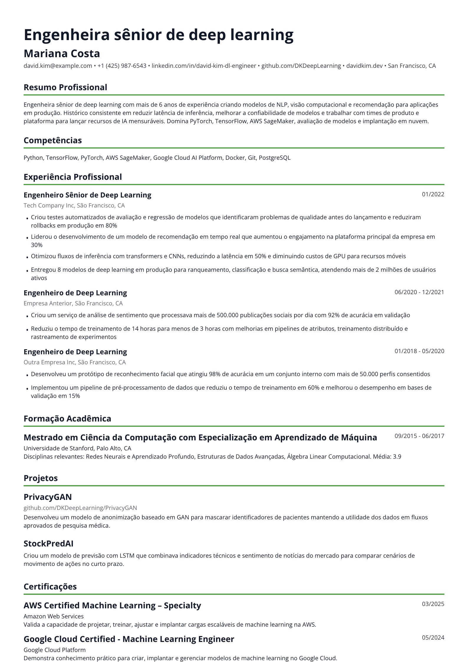 Engenheira de deep learning