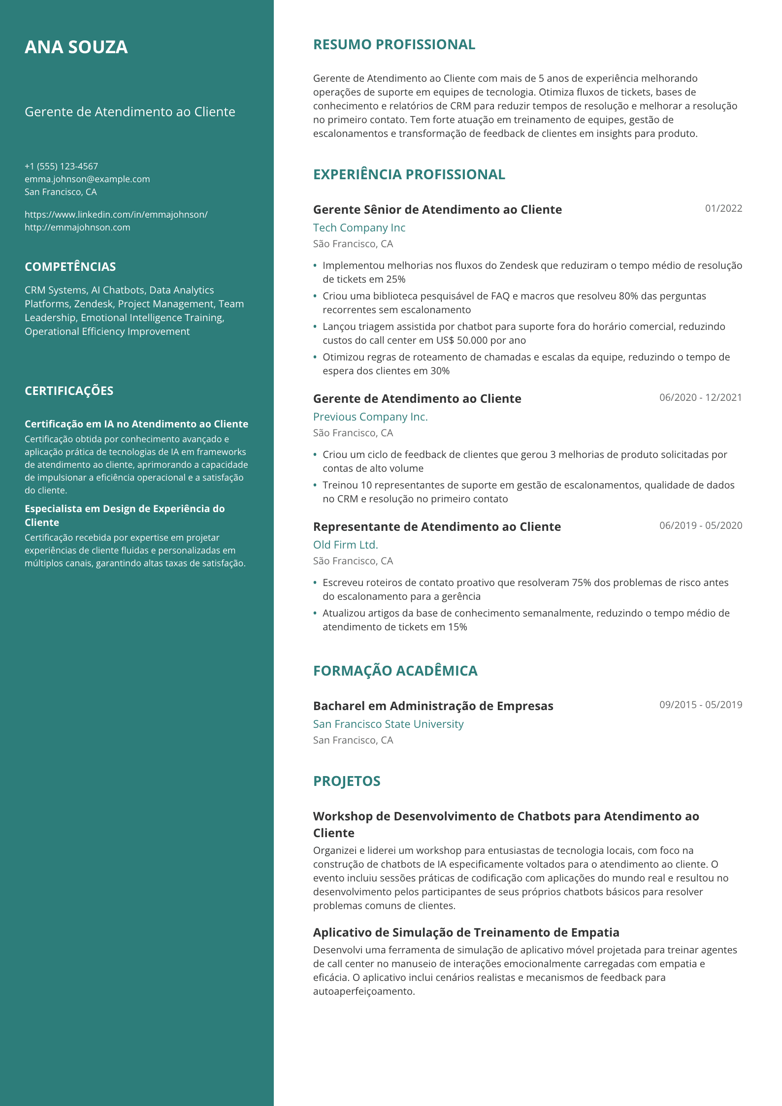 Gerente de Atendimento ao Cliente