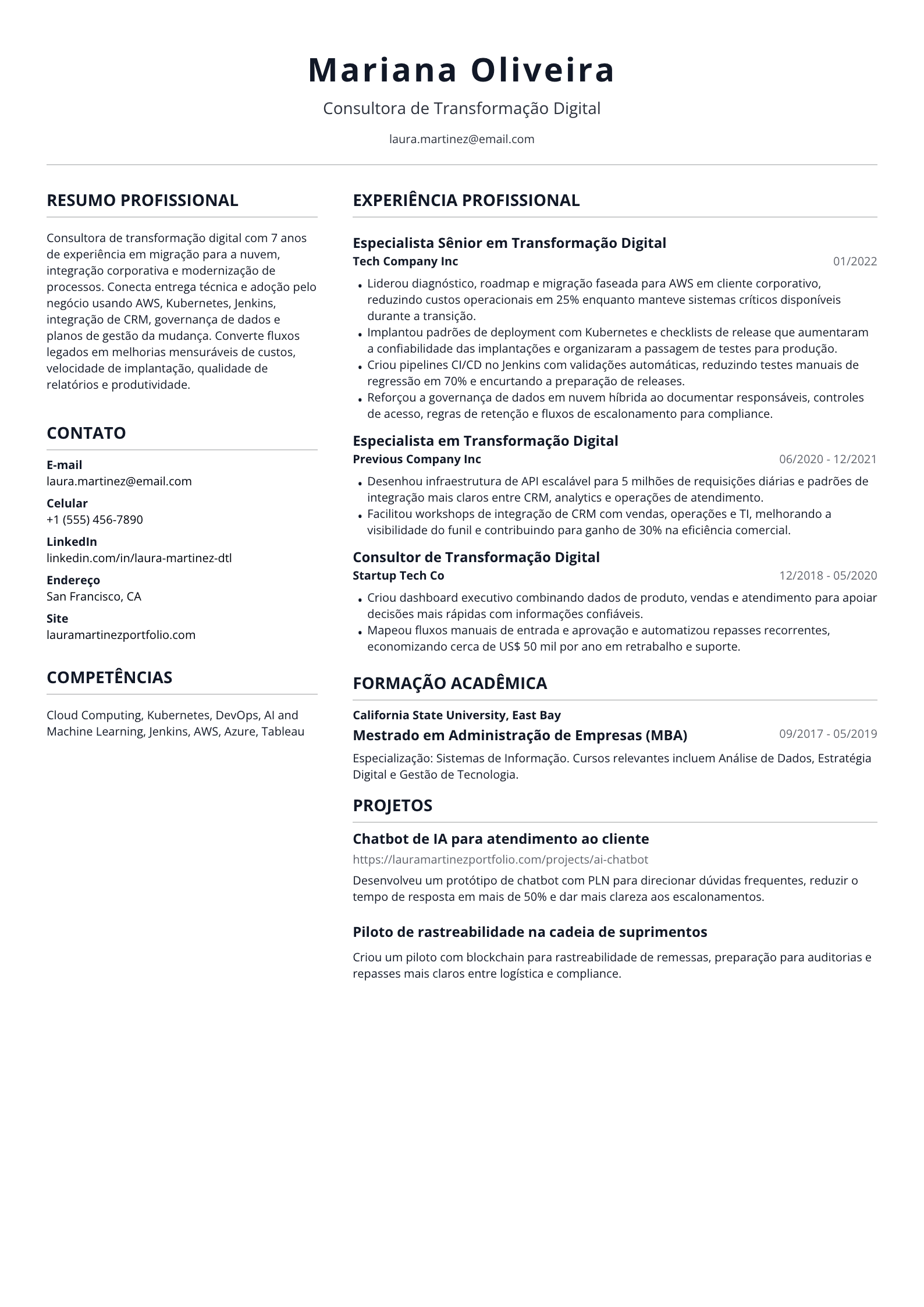 Consultora de Transformação Digital