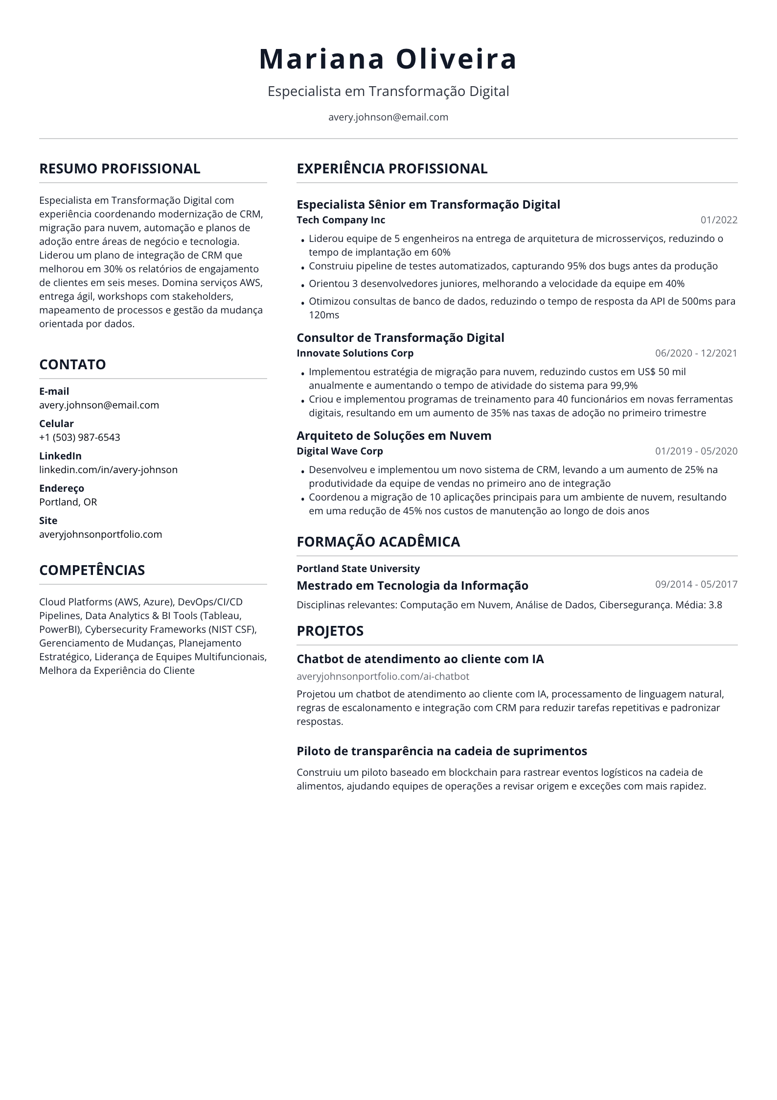 Especialista em Transformação Digital